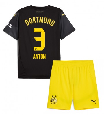 Borussia Dortmund Waldemar Anton #3 Borta Kläder Barn 2024-25 Kortärmad (+ Korta byxor)